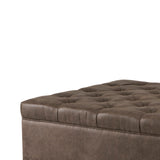 Madison Park Lindsey Traditional Tufted Square Cocktail Ottoman FPF18-0200 Brown