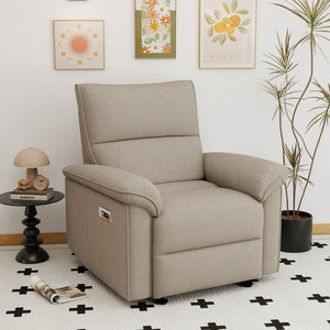 English Elm Power Lift Recliner Velvet Chair with Extended Footrest and Cup Holders for Elderly W1028S00062