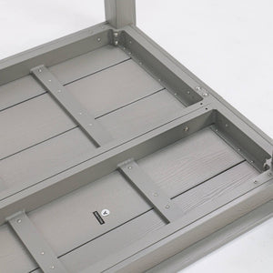 English Elm 68.9-inch Outdoor Rectangular Dining Table Hips Wood Grain Seats Six with Umbrella Hole W2085P364131