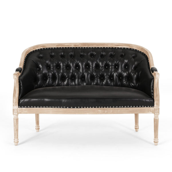 English Elm Chair Chesterfield Loveseat with Tufted Diamond Upholstery Nailhead Trim Birch Frame 60925.00PUMDNT