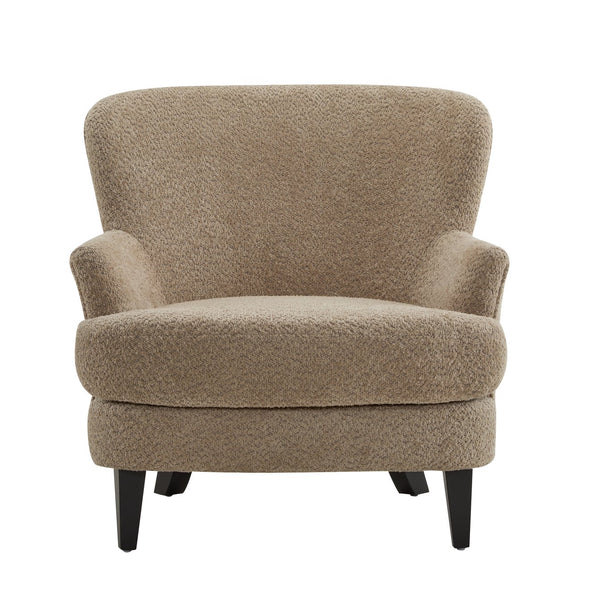 English Elm Christopher Knight Home® - Gerald Boucle Upholstered Club Chair with Tapered Birch Legs, Tonal Piping and Cozy Texture Brown 33 L x 32.75 W x 30 H N776P243523D
