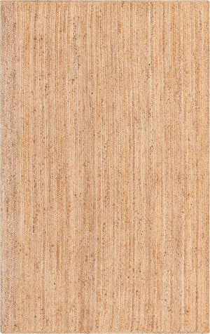 Unique Loom Braided Jute Dhaka Hand Braided Solid Rug Natural, Natural 5' 1" x 8' 0"