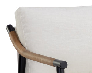 Sunpan Meadow Armchair - Stylish Comfort with 100% Polyester Fabric and Sturdy Iron Frame for Your Home Heather Ivory Tweed