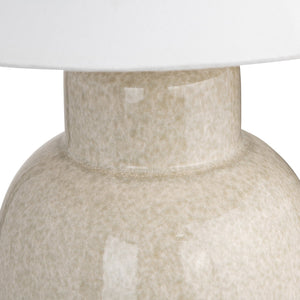 Crestview Collection 28"H Ceramic Table Lamp - Chic Coolie Design With Tan Glaze & Silver Accents For Elegant Lighting   Cvap2978