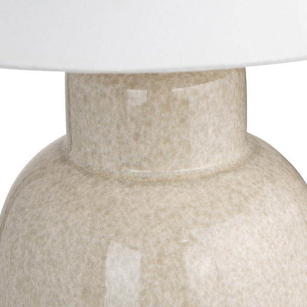Crestview Collection 28"H Ceramic Table Lamp - Chic Coolie Design With Tan Glaze & Silver Accents For Elegant Lighting   Cvap2978