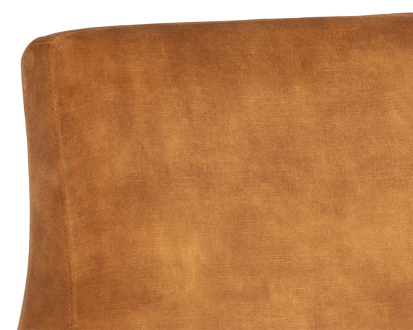 Sunpan Aletta Modern Lounge Chair with Glamorous Design and Black Iron Legs for Chic Living Spaces Nono Tapenade Gold