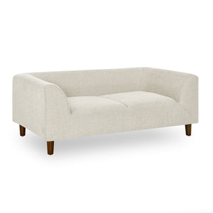 English Elm Pet modern rectangular sofa with backrest and armrests, plush linen cushion for medium dogs comfort and style Beige W487P228082