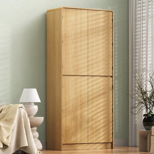 English Elm K&k Farmhouse Pantry Cabinet 72 Inch Tall Mdf Cupboard with Adjustable Shelves Natural N707S000021Y