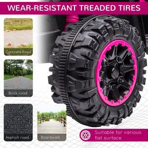 English Elm Aosom 12v Electric Ride on Atv Quad for Toddlers with Steel Frame and Rugged Wheels W2225P217186
