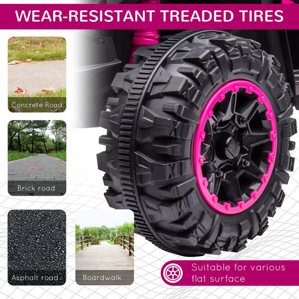 English Elm Aosom 12v Electric Ride on Atv Quad for Toddlers with Steel Frame and Rugged Wheels W2225P217186