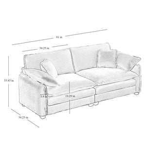 English Elm 3 Piece Oversized Sectional Sofa Set In Tan Corduroy - Comfortable Modular Design For Any Space W714S00707