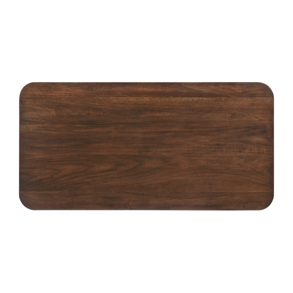 English Elm 1pc Walnut Veneer Sofa Table Tambour Doors Shelved Storage Mid-century Living Room B011P287326
