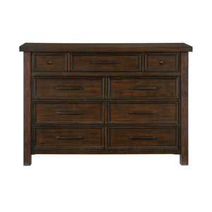 English Elm Classic Nine Drawer Mango Veneer Dresser Warm Brown Finish Bedroom Storage Furniture B011P446671