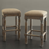 Madison Park Cirque Industrial Counter Stool Set of 2 FPF18-0187 Sand