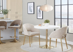 English Elm Adjustable Velvet Swivel Barstools with Chrome Base for Kitchen or Home Bar Set of 2 B202S01998
