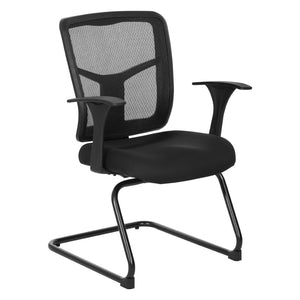 OSP Home Furnishings Progrid Mesh Back Visitor Chair with Lumbar Support and Sled Base for Modern Offices 9093B-30