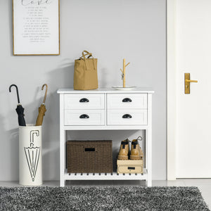 English Elm Homcom Versatile Coffee Bar Cabinet With 4 Drawers & Slatted Shelf - Modern Sideboard For Home Use W2225P217411