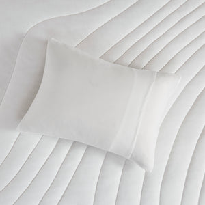 English Elm 3 Pcs King/Cal King Puffy Comforter Set - Soft White Poly Jersey Bedding With Antimicrobial Care B035P319899