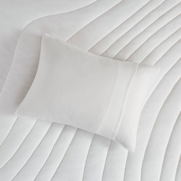 English Elm 3 Pcs King/Cal King Puffy Comforter Set - Soft White Poly Jersey Bedding With Antimicrobial Care B035P319899