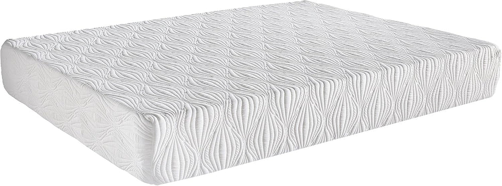 English Elm Gel Gel-Infused Memory Foam Mattress — Cooling Polyester Cover, 7" Supportive Base, Firm Spine Alignment, Rolled Boxed Setup (White) B347P348991