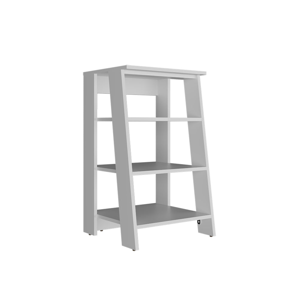 English Elm Bathroom Shelf Artesia White Engineered Wood 4-Tier Organizer with Variable Shelf Heights for Towels B092P238721
