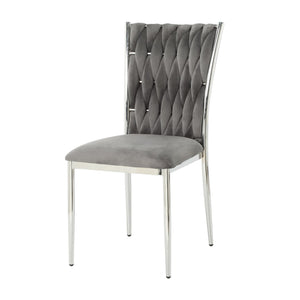 English Elm Modern Velvet Upholstered Dining Chairs Set of 2 with Electroplated Legs for Kitchen Dark Gray W210P301598