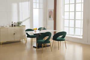 English Elm 061-Set Of 1 Plush Teddy Fabric Dining Chair With Ergonomic Backrest And Gold Legs For Modern Spaces W527P255488