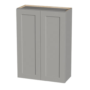 English Elm Gray Shaker Solid Wood Wall Cabinet with Soft Close Hinges and Adjustable Interior Shelving Dark Gray T2950P490382
