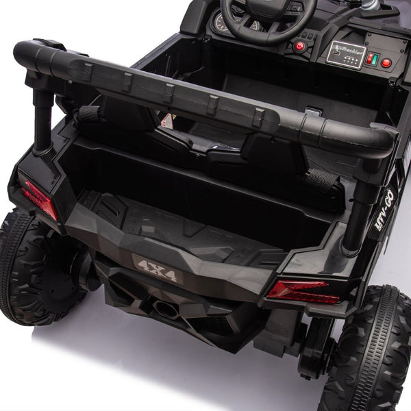English Elm 24v Two Seat Kids Electric Utv with Parental Remote Suspension Off Road Ride On Black W1578P184797