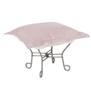 Howard Elliott Scroll Puff Ottoman – Luxurious Comfort With Removable Covers, Perfect For Any Stylish Living Space Pink 100% Polyester 510-1018-howard-elliott