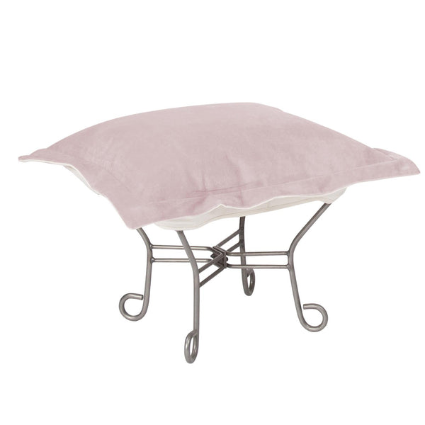 Howard Elliott Scroll Puff Ottoman – Luxurious Comfort With Removable Covers, Perfect For Any Stylish Living Space Pink 100% Polyester 510-1018-howard-elliott