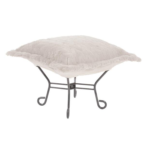 Howard Elliott Scroll Puff Ottoman - Luxurious Faux Fur Comfort, Removable Cushions For Easy Cleaning, Stylish Decor Brown 100% Polyester 510-1092-howard-elliott