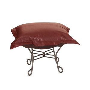 Howard Elliott Scroll Puff Ottoman – Luxurious Comfort With Removable Covers, Perfect For Any Stylish Living Space Red 100% Polyurethane 510-193-howard-elliott