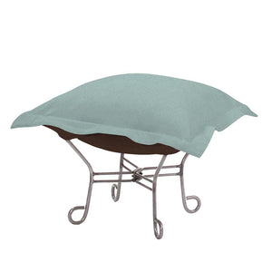 Howard Elliott Scroll Puff Ottoman – Luxurious Comfort With Removable Covers, Perfect For Any Stylish Living Space Blue 100% Polyester 510-200-howard-elliott