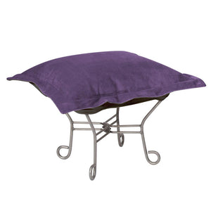 Howard Elliott Scroll Puff Ottoman – Luxurious Comfort With Removable Covers, Perfect For Any Stylish Living Space Purple 100% Polyester 510-223-howard-elliott