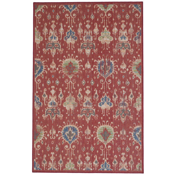 Capel Rugs Captiva-ikat Indoor/Outdoor Area Rug – Vibrant Colors & Durable Design For Modern Spaces Red, Blue 100% Olefin 5100rs07101010550