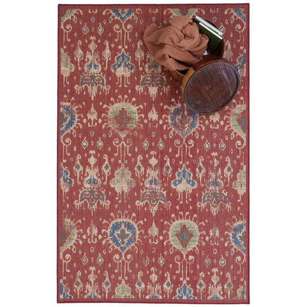 Capel Rugs Captiva-ikat Indoor/Outdoor Area Rug – Vibrant Colors & Durable Design For Modern Spaces Red, Blue 100% Olefin 5100rs07101010550