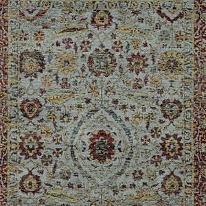HomeRoots 10' Stunning Blue and Green Oriental Power Loom Area Rug – Durable, Stain-Resistant, Timeless Style 8' X 11' 510003
