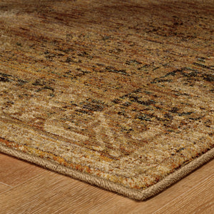 HomeRoots 10' Brown Oriental Power Loom Area Rug - Timeless Elegance, Durable Design for High-Traffic Spaces 10' X 13' 510005