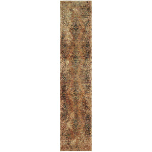 HomeRoots 10' Brown Oriental Power Loom Area Rug - Timeless Elegance, Durable Design for High-Traffic Spaces 2'6" x 12' 510008