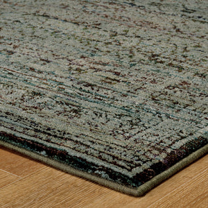 Homeroots 10' X 13' Blue Green Oriental Power Loom Area Rug  Other Material 510012