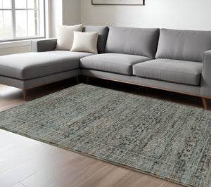 HomeRoots 10' Blue Green Oriental Power Loom Area Rug - Timeless Elegance, Durable Design for Every Home 10' X 13' 510012