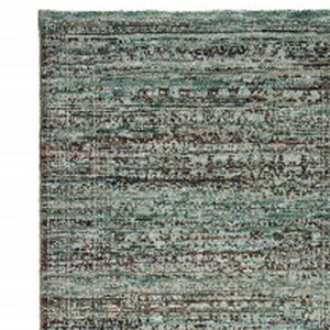 Homeroots 12' Runner Blue And Purple Oriental Power Loom Runner Rug  Other Material 510015