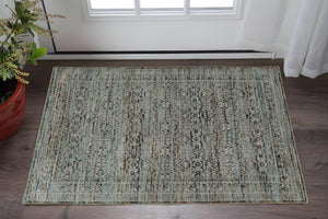HomeRoots 10' Blue Green Oriental Power Loom Area Rug - Timeless Elegance, Durable Design for Every Home 3' x 5' 510016