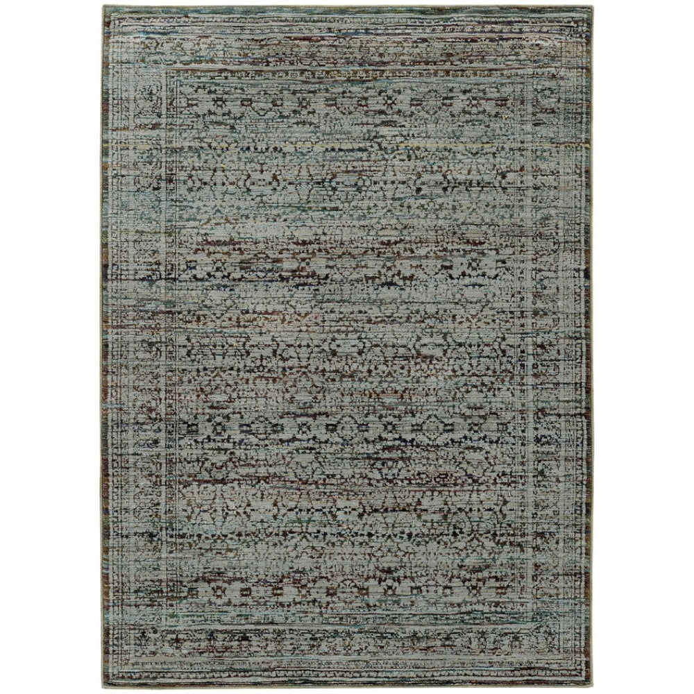 HomeRoots 10' Blue Green Oriental Power Loom Area Rug - Timeless Elegance, Durable Design for Every Home 7' X 10' 510018