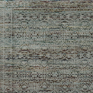 Homeroots 7' X 10' Blue Green Oriental Power Loom Area Rug  Other Material 510018