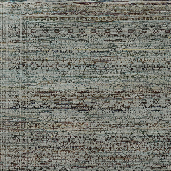 Homeroots 7' X 10' Blue Green Oriental Power Loom Area Rug  Other Material 510018