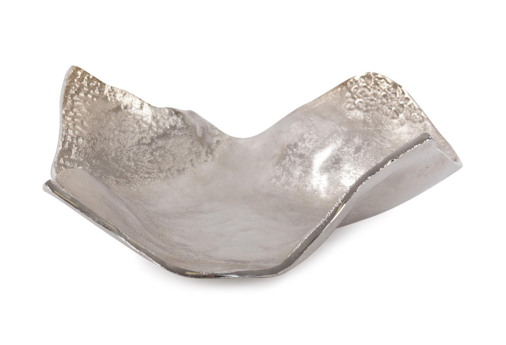 Howard Elliott Aluminum Decorative Bowl With Hammered Texture – Modern Organic Design For Stylish Home Décor Silver Aluminum 51002-howard-elliott