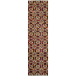 Homeroots 8' Runner Red And Gold Oriental Power Loom Runner Rug Red,Gold Other Material 510023