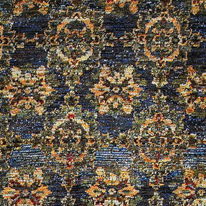 Homeroots 8' Runner Blue And Gold Oriental Power Loom Runner Rug Blue,Gold Other Material 510032
